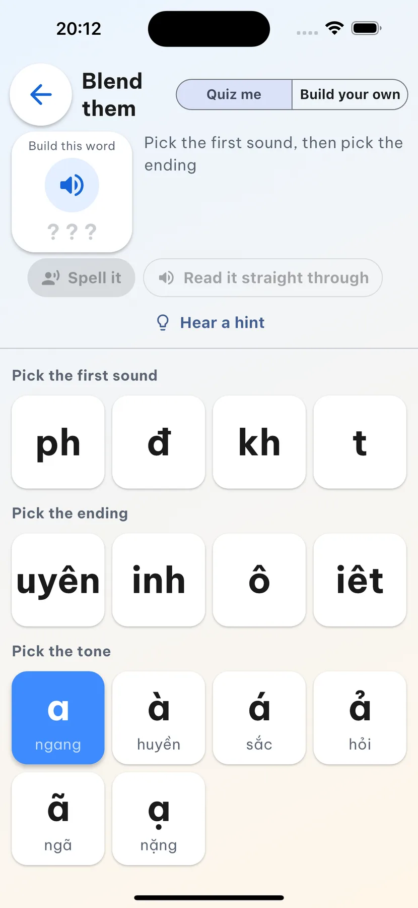 Building Vietnamese syllables on iPhone